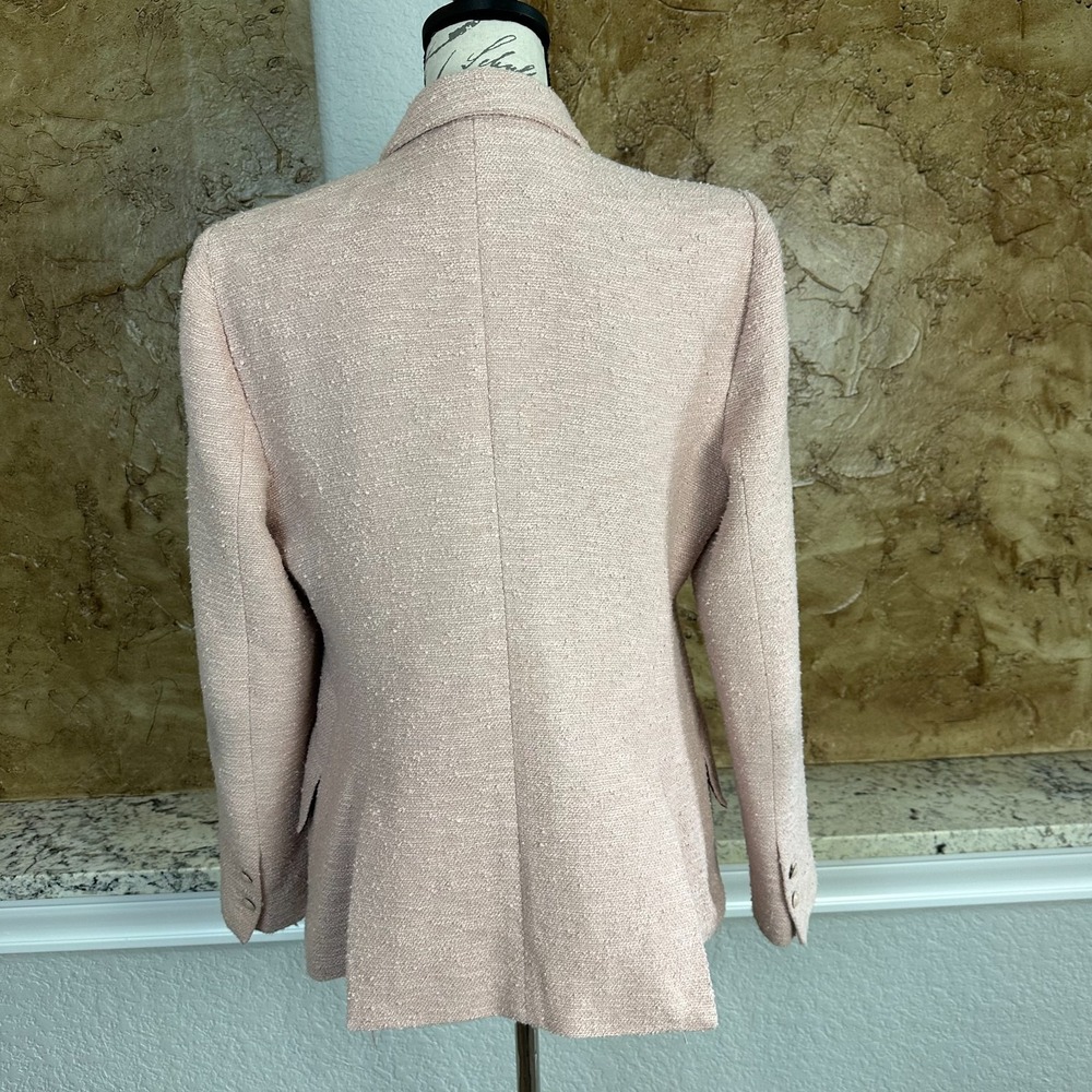 L'Agence‎ Chamberlain Single Breasted Blazer Sz 10 Tweed Boucle Office Pink - Picture 6 of 14